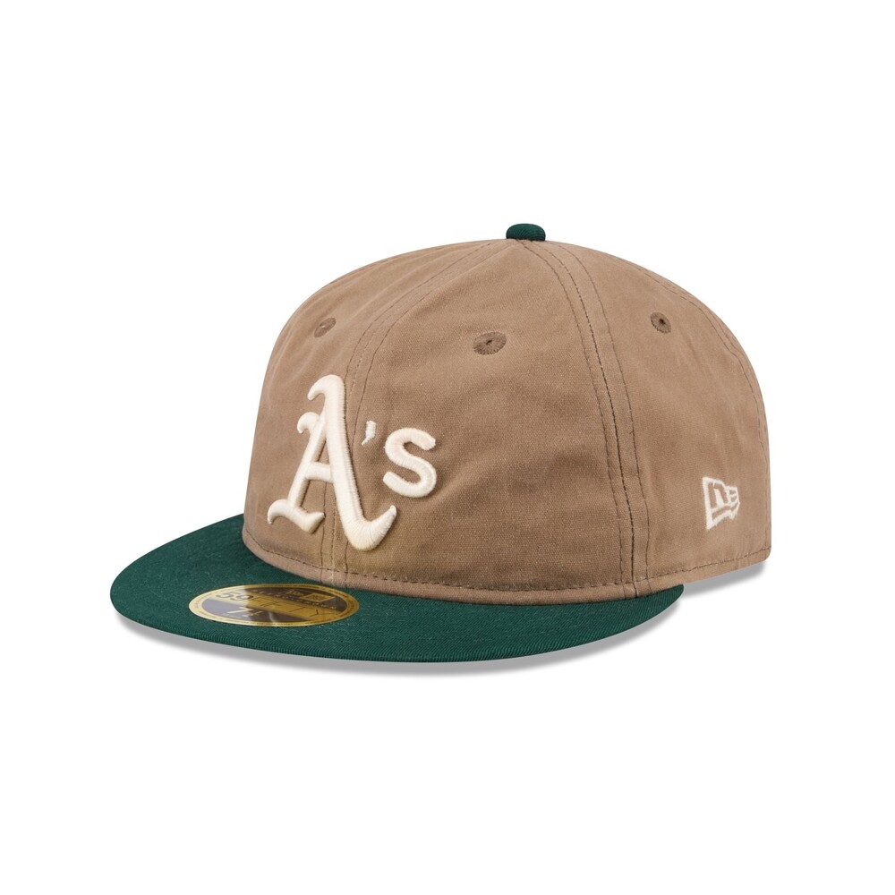 New Era Athletics Wax Canvas Retro Crown 59FIFTY Fitted Hat - Size 7 1/2